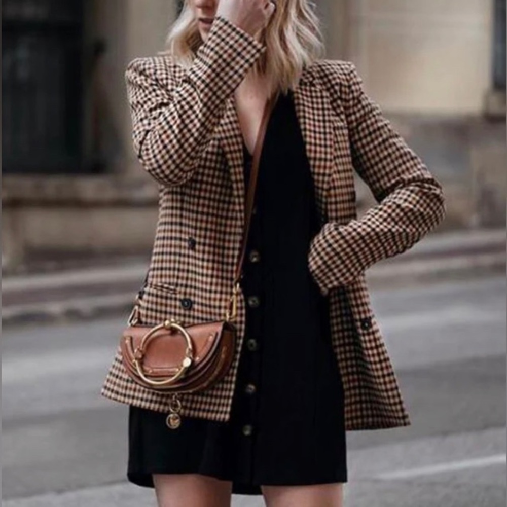 Lyla Gingham boyfriend style Blazer
